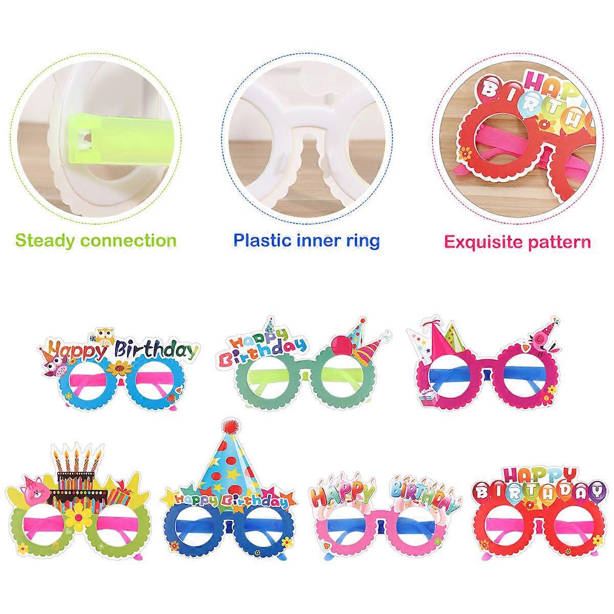 Party Eyeglasses Paper Eyeglasses Frame for Birthday with 12Pcs Assorted Colors