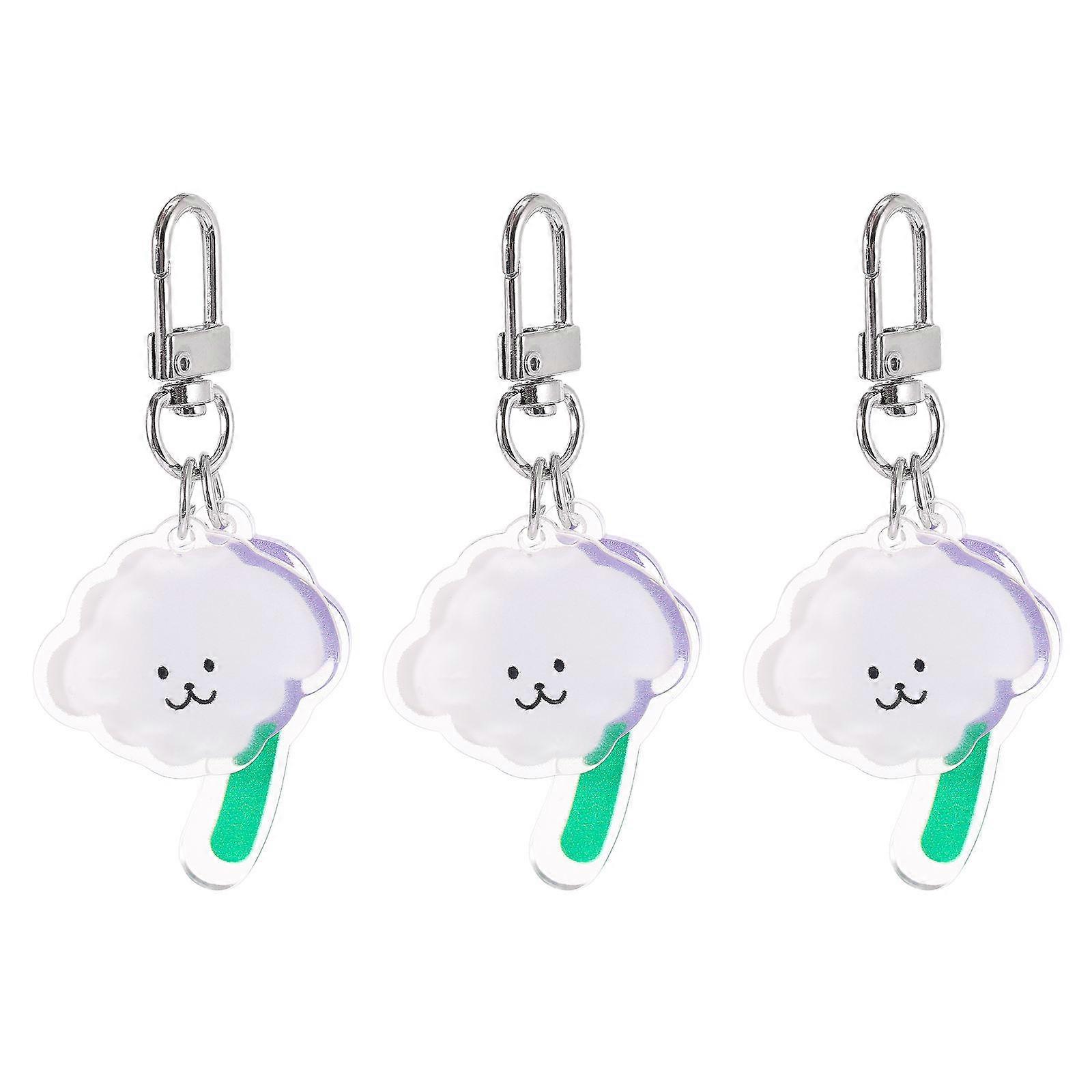 Lavender Flower Design Keychain for Car Key Hanging 6Pcs Set