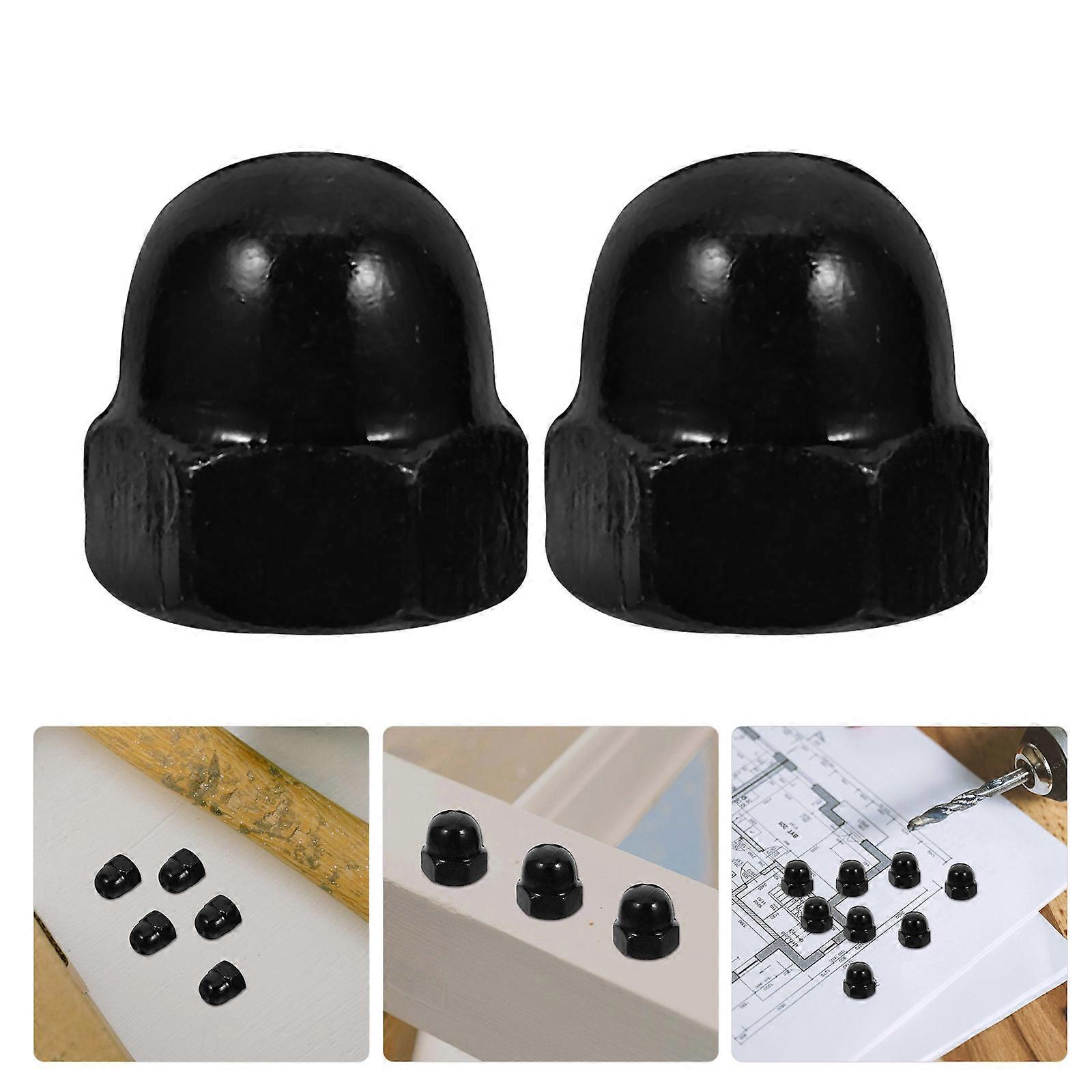 Carbon Steel Bolt Covers Hexagonal Nut Dome Cap Protection 400Pcs Black Set