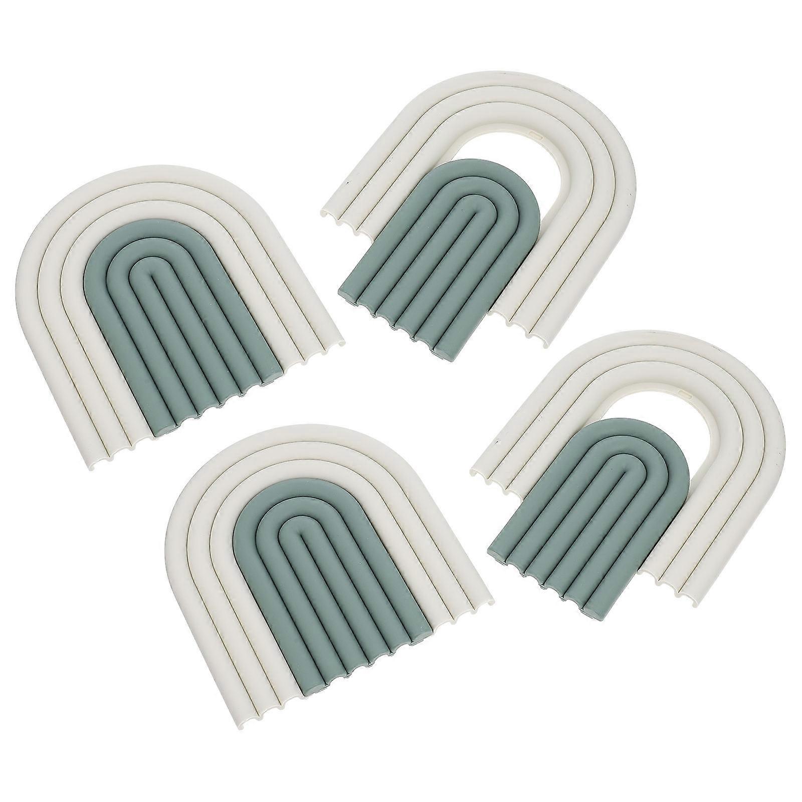Silicone Heat Resistant Pot Pad for Home Use 4Pcs Coaster Set