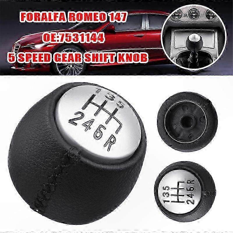 6-vaihteinen auton vaihteenvalitsimen nuppi Romeo GT 147 166 3.2 V6 PU nahkainen vaihdevipu käsipallo pyöreä