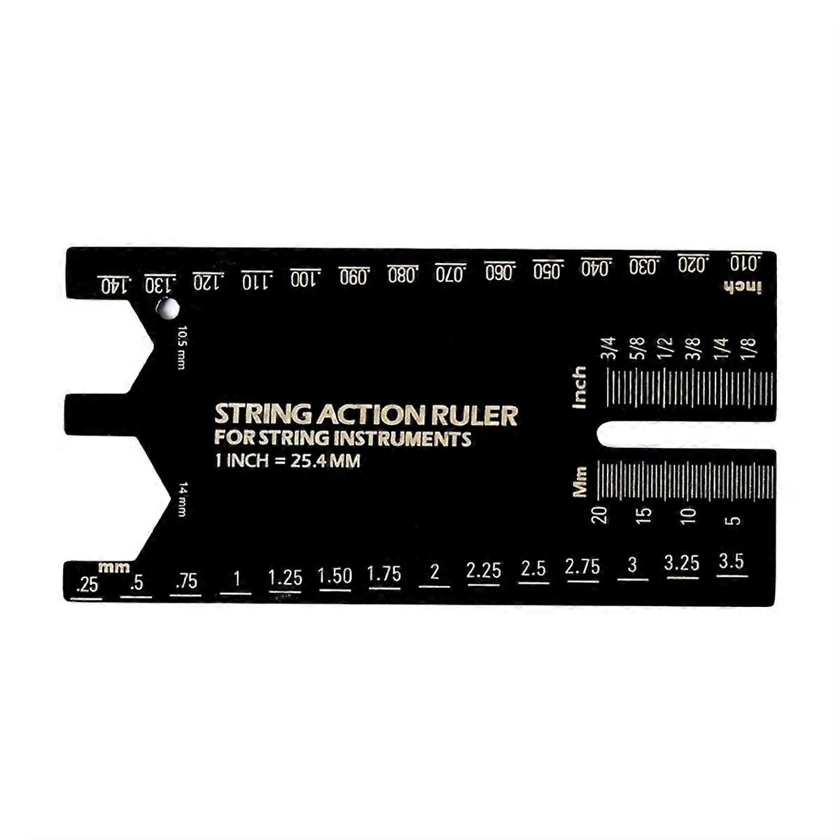 Guitar String Action Measuring Ruler Aluminum Alloy Tool for Electric Bass Acoustic Guitar Strings I