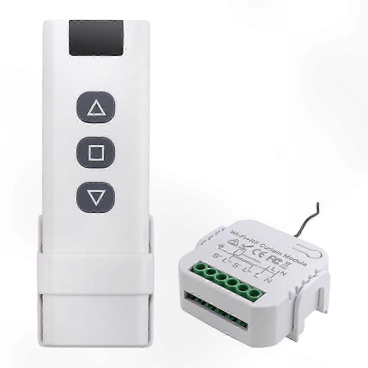 Smart WiFi Roller Shutter Switch with RF Remote Control and 433MHz Support