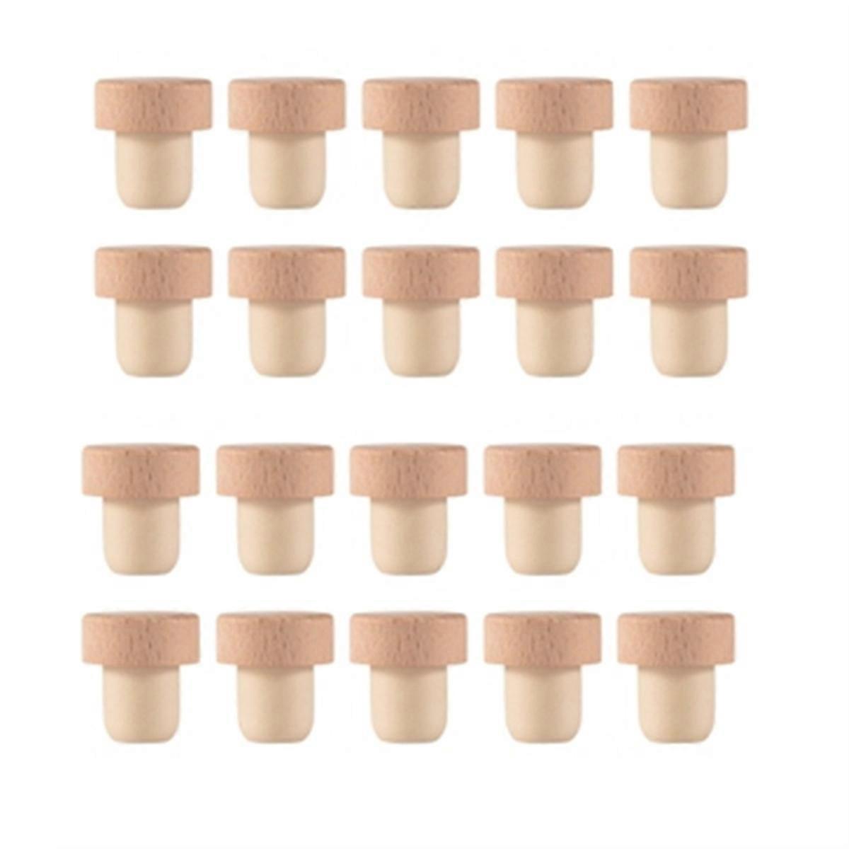 20Pcs Wine Bottle Cork T Shaped Cork Plugs for Wine Cork Wine Stopper Reusable Wine Corks Wooden and Rubber Wine Stopper