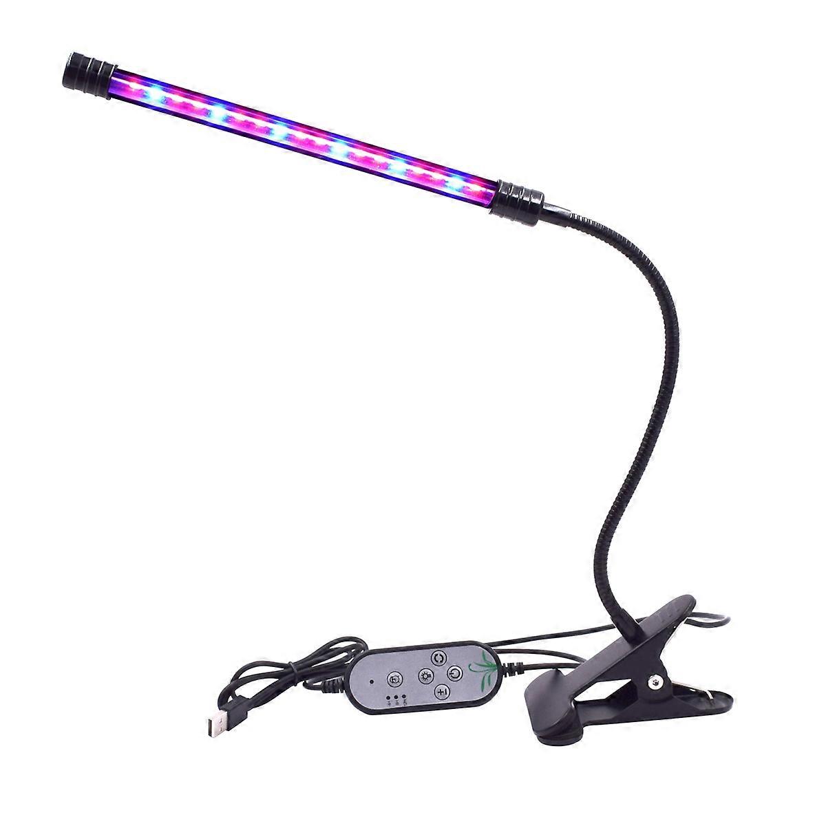 Timing Plant Light 9W 5V Single Head Grow Lamp with 5 Dimmable Levels Gooseneck
