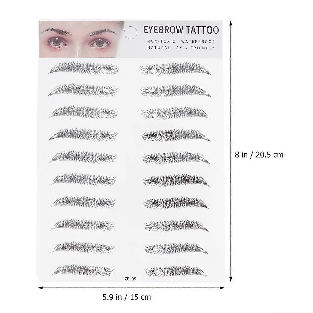 Eyebrow Transfer Stickers Artificial Eyebrow for Make Up 2Pcs Black