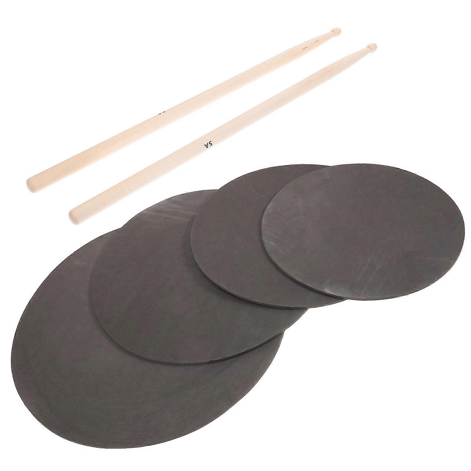Practice Drum Pad Kit Drum Pad with Ergonomic Sticks 3Sets Portable Pads