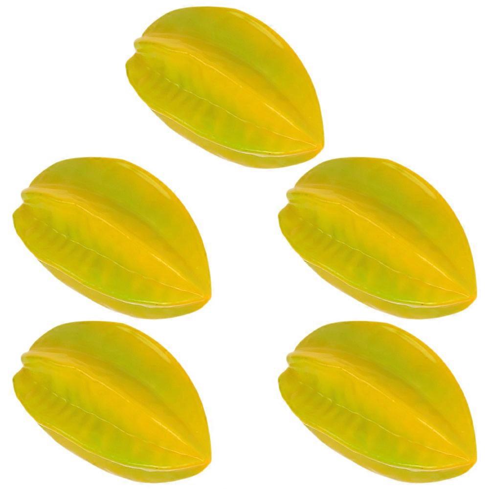 Plastic Artificial Model for Home Decor 5Pcs Yellow Fruit