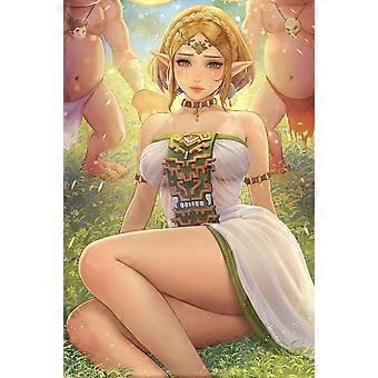 Princesa zelda anime sexy senhora quebra-cabeças de madeira quebra-cabeças de madeira brinquedos educativos estilo 0407