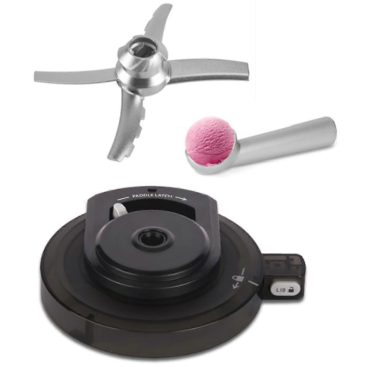 Outer Bowl Lid with Paddle Spoon for NC500/NC501 Series Ice Cream Maker Reusable Creami Lid Replacem