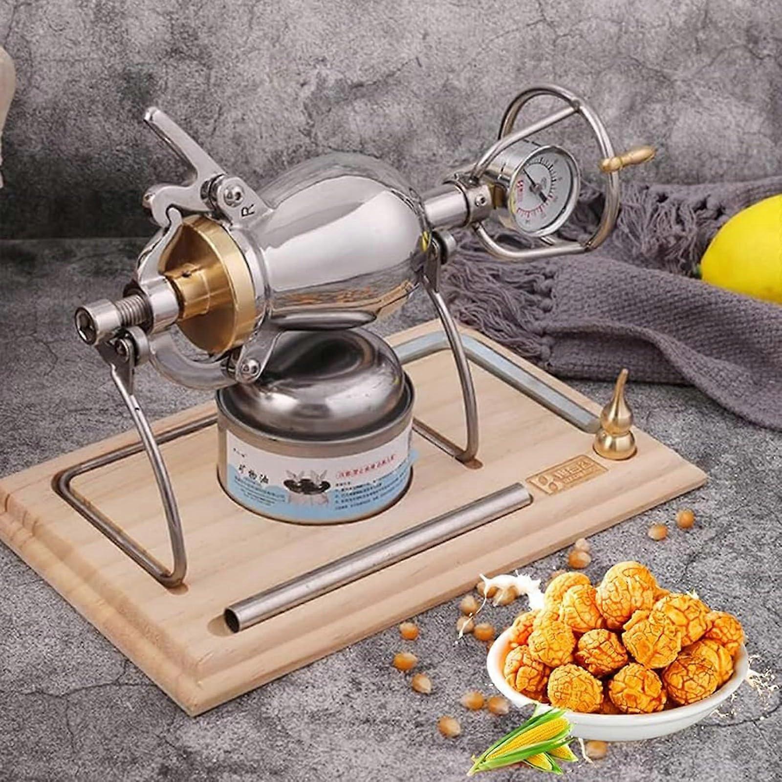 Popcorn Machine, Manual Stainless Steel Popcorn Popper, 230ml Capacity, Chinese Vintage Popcorn Maker