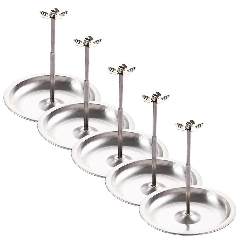 Silver Retractable Incense Holder Metal Tray for Storage 5Pcs