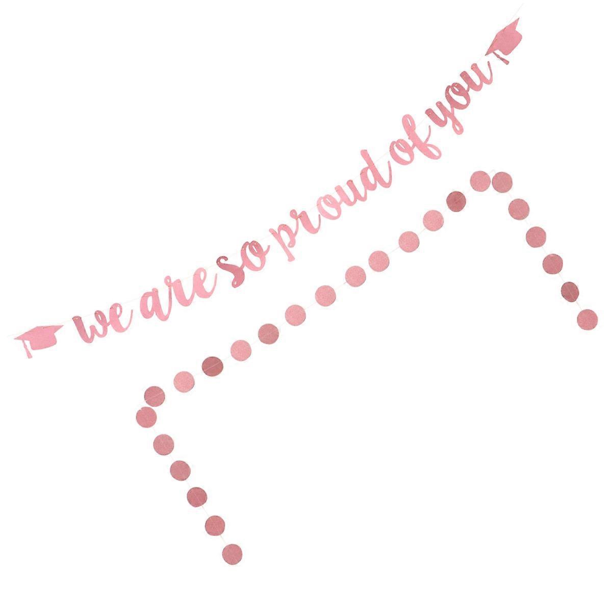 Hanging Decorations Wafer Pendant Round Wafer Graduation Theme Photography Background Paper Printing Garland 4 Meters Wafer Bunting 2Pcs in 1 Set