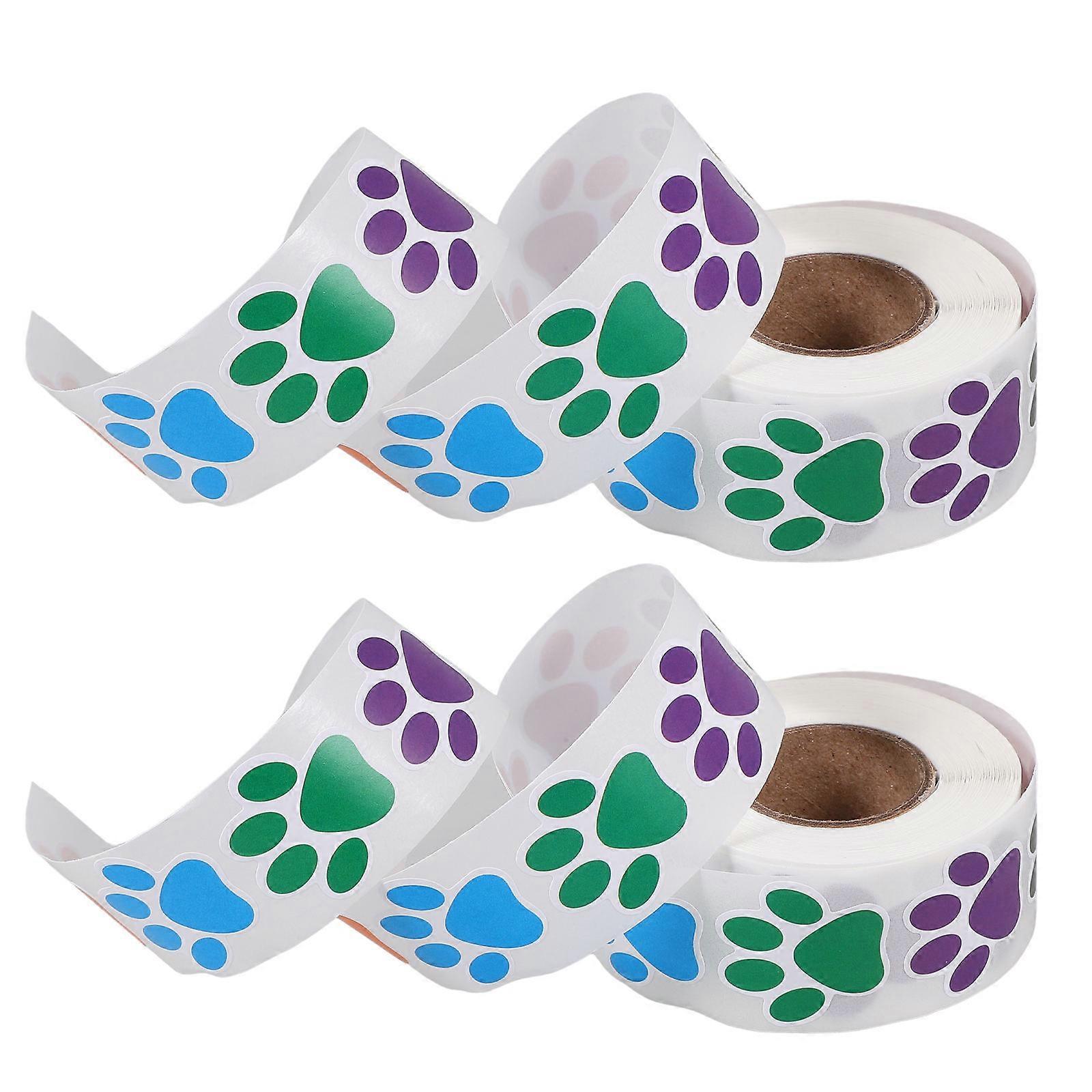 Animal Footprints Sealing Stickers Wrapping Stickers for 4 Rolls