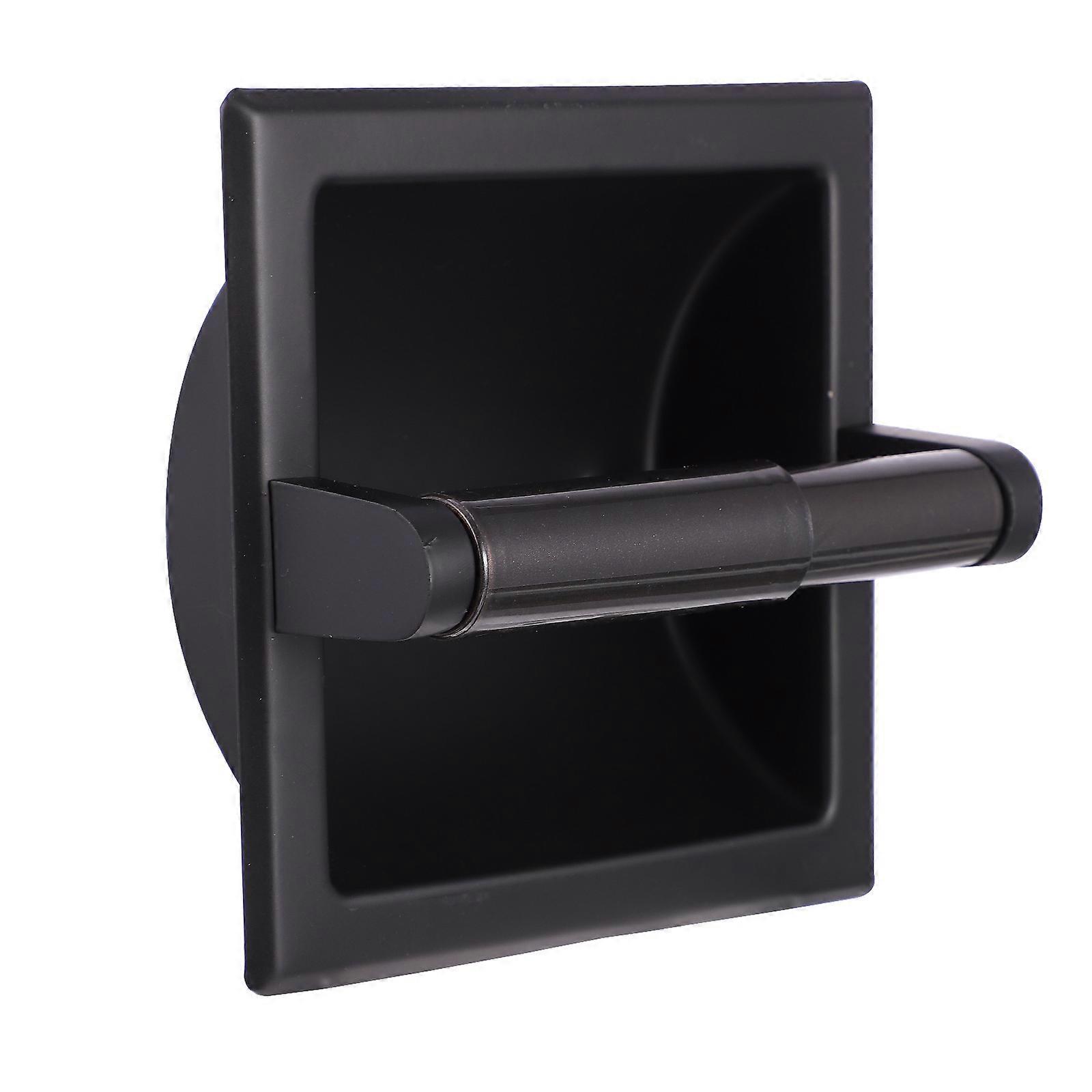 Bathroom Tissue Rack Roll Paper Stand 2Pcs Black Embedded Design