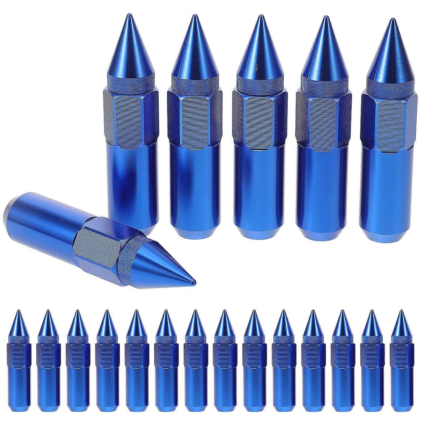 Aluminum Wheel Nut Covers for Car Use 40Pcs Blue Set Reliable Protection