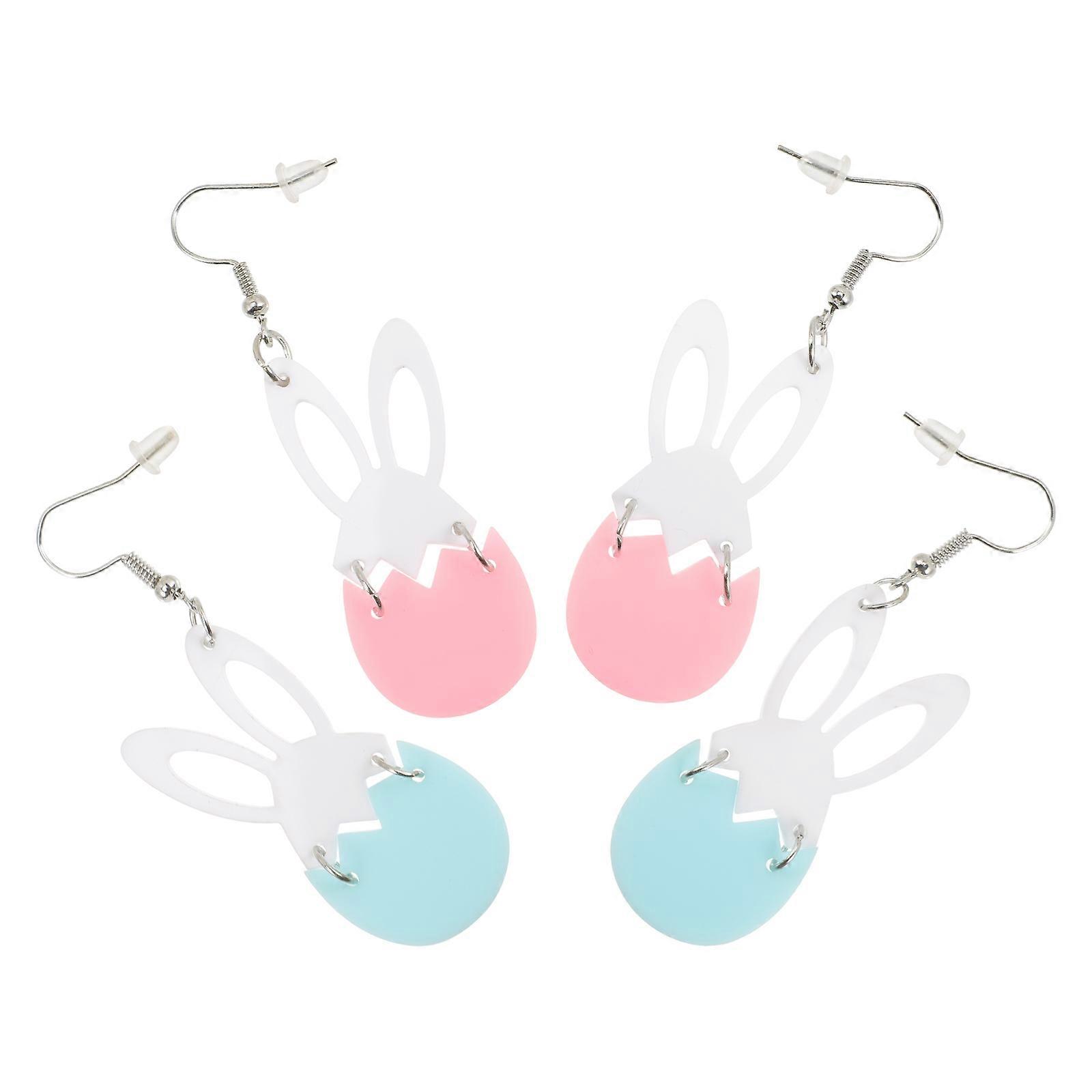 Easter Earrings Bunny Shape Acrylic Eardrop for Decor 8Pairs