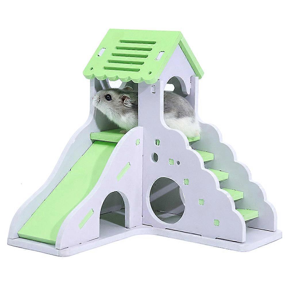 Guinea Pig Toy Creative Small House Colorful Sleeping Playing Cottage Funny Nest Toy Durable for Pet Squirrel Light Green 16.7x16x16.5cm Playing 1Pcs