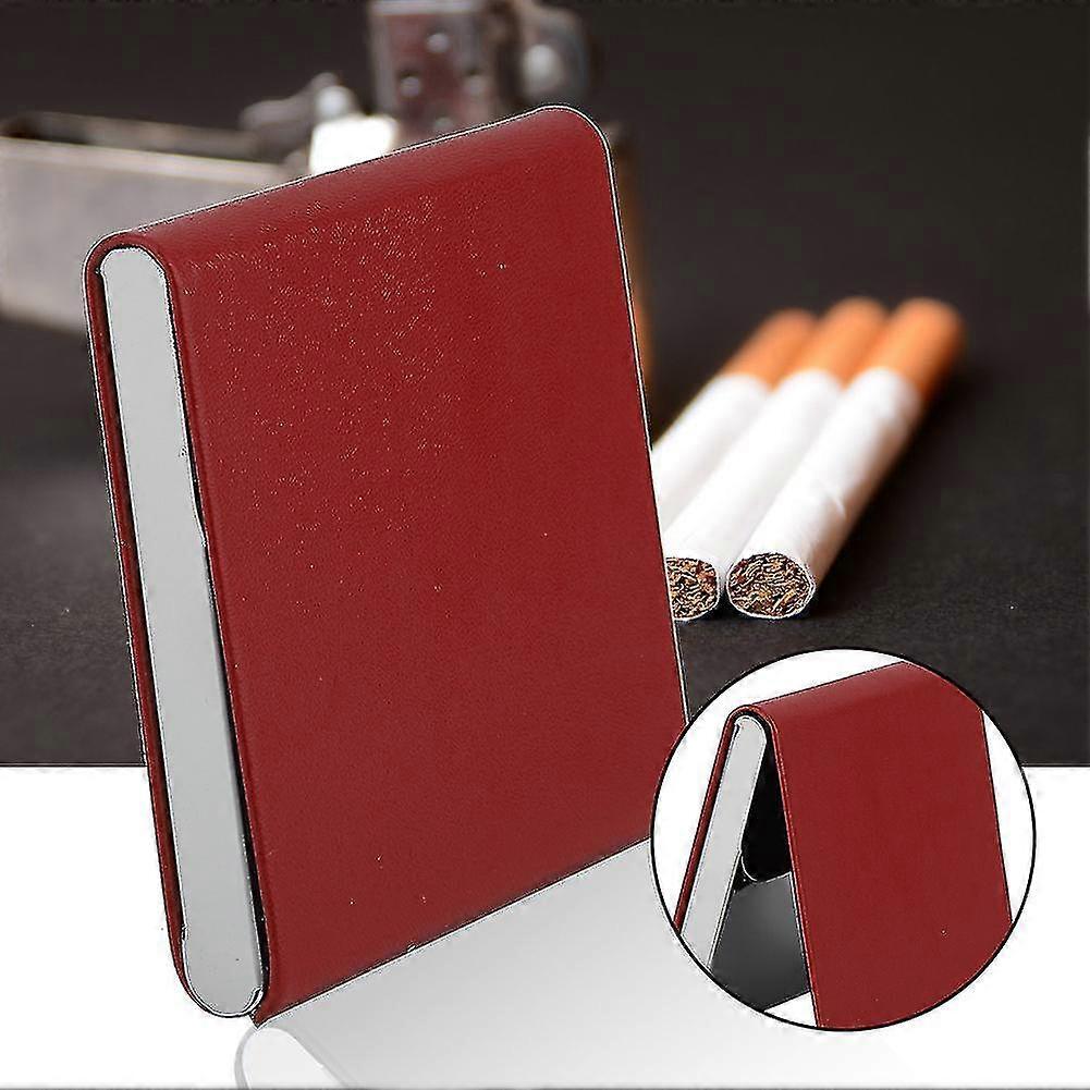 Hold 10 Cigarettes PU Leather Nice Gift Smoker Cigar Case (Red)