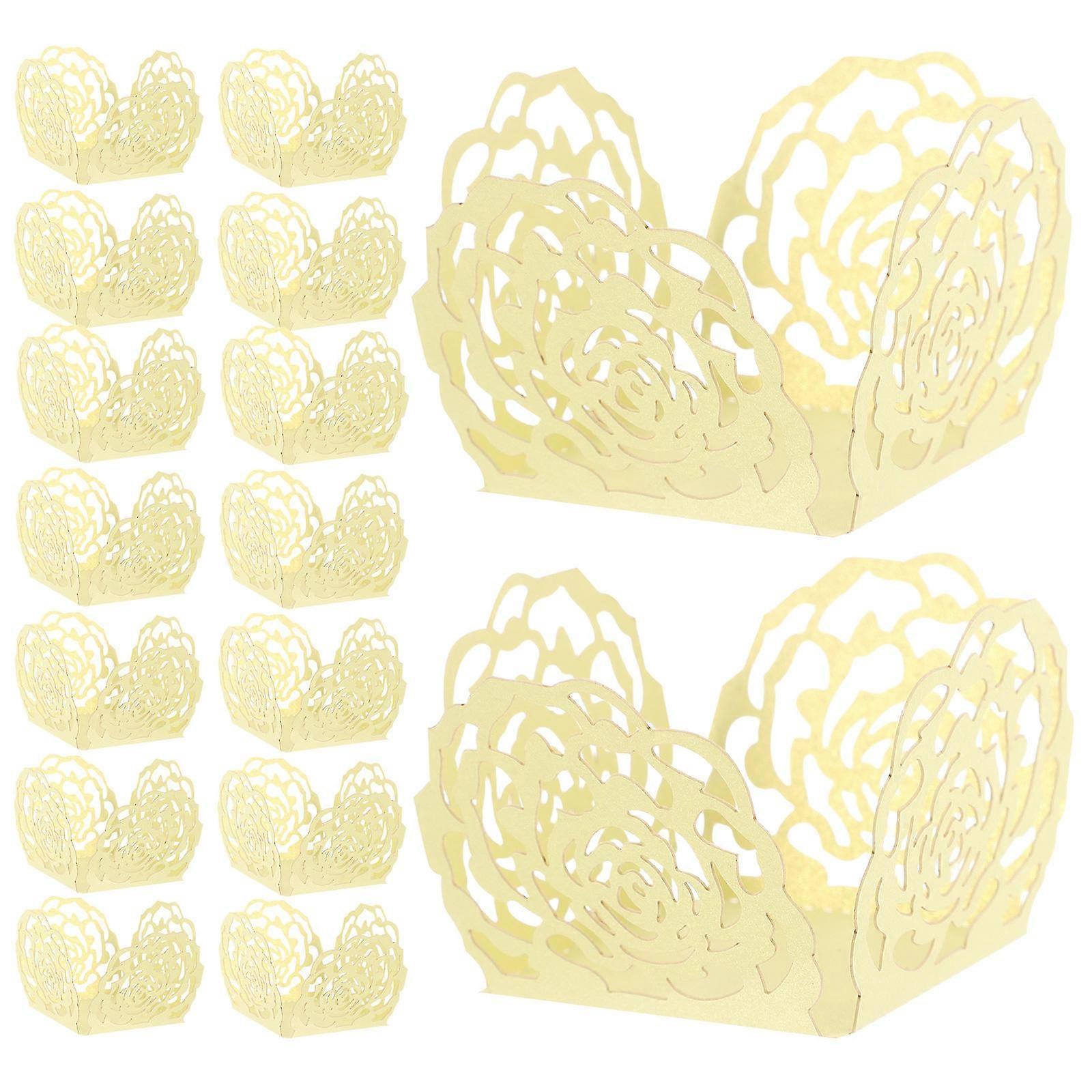 Chocolate Paper Baking Cups Hollow Cupcake Wrappers for Candy 50Pcs