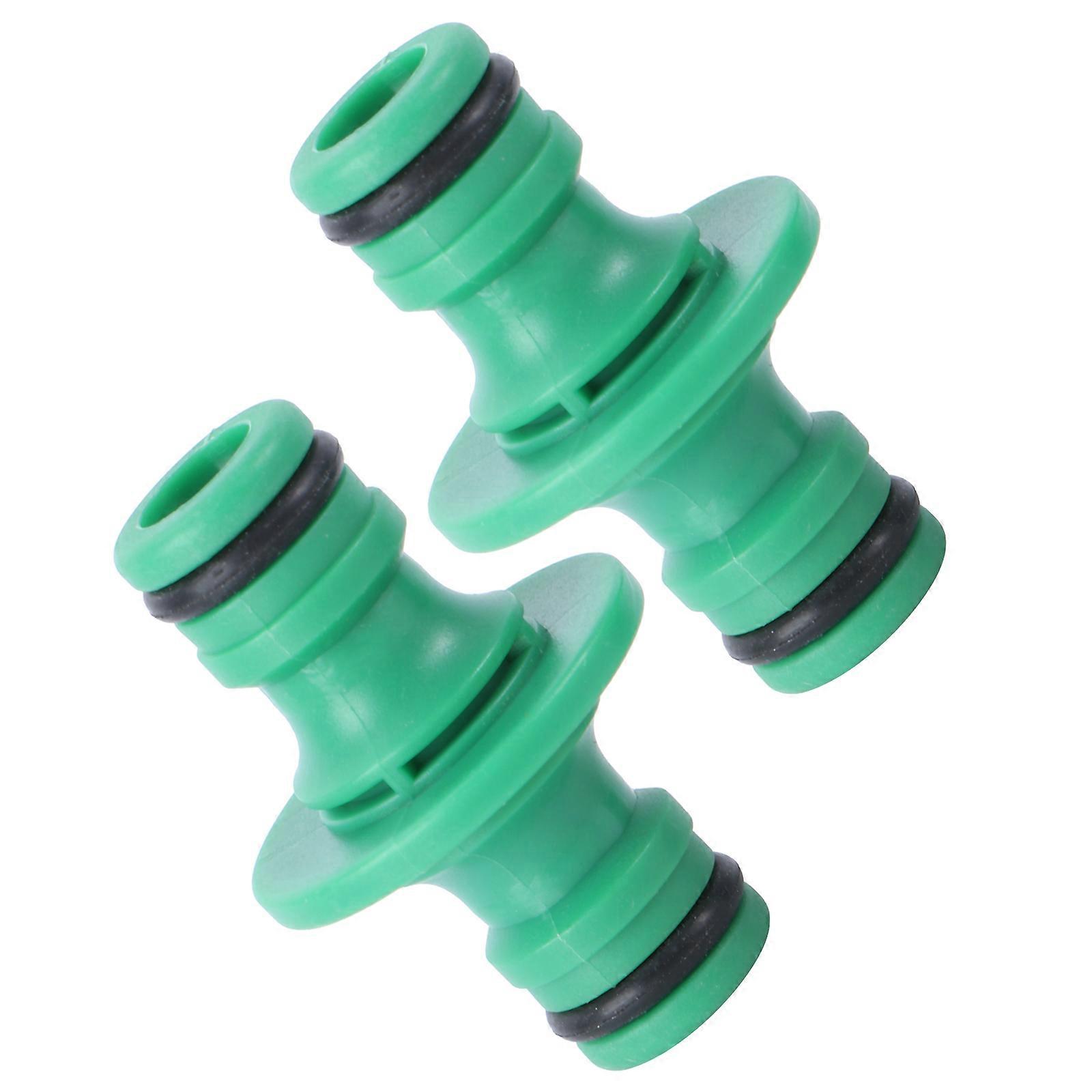 4Pcs Quick Coupling Two-Way Nipples Adapter Plastic for Garden Hose