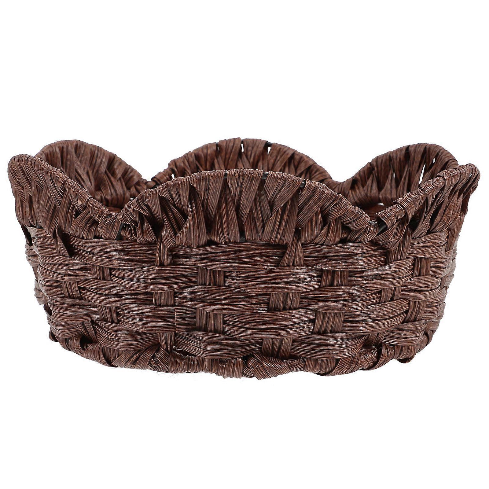 Fruit Basket Coffee Color Desktop Fruit Storage Container for Daily Use