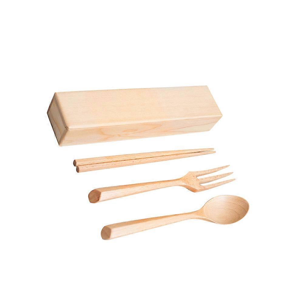 Japanese Style Flatware Set with Chopsticks Spoon Fork for Kitchen Use 2Sets