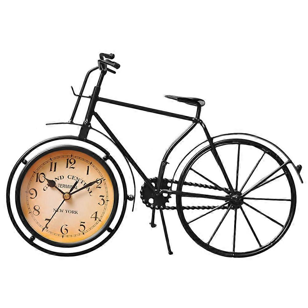 Iron Clock Bike Clock for Decor 2Pcs Desk Ornament