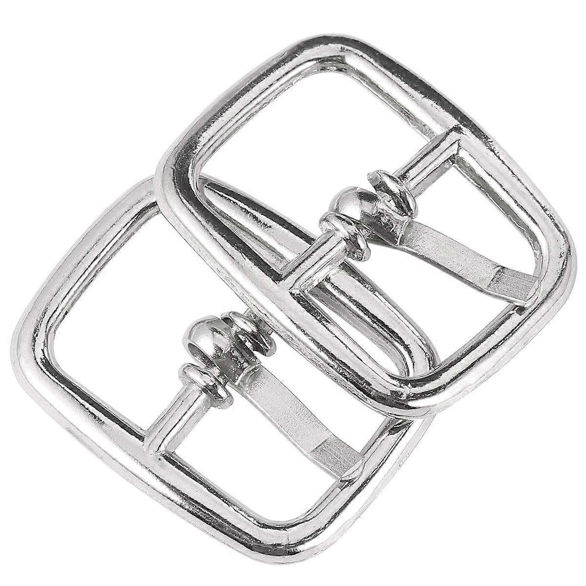 Buckle for Belt Pin Buckles Handbags Webbing Straps Rectangular Simple Design Silver 50Set