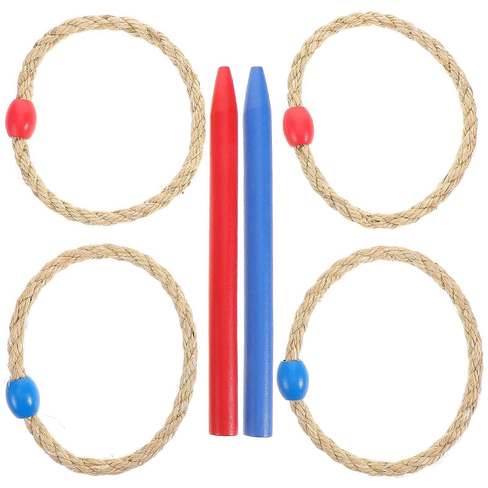 4Sets of Outdoor Ring Toss Game for Kids with Rope Rings for Activity