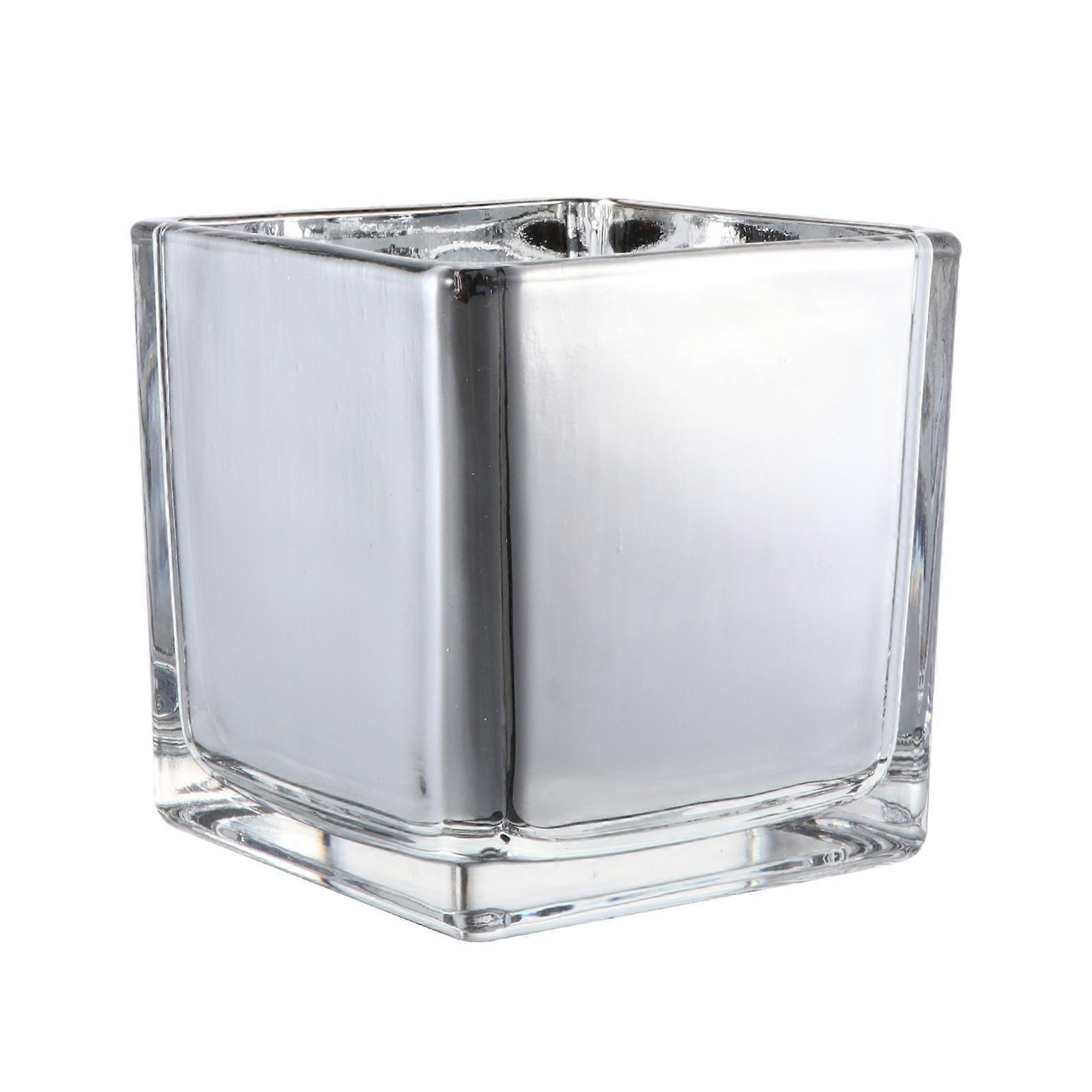 Wedding Candlestick Home Decor Glass Material Square Shape 1Set