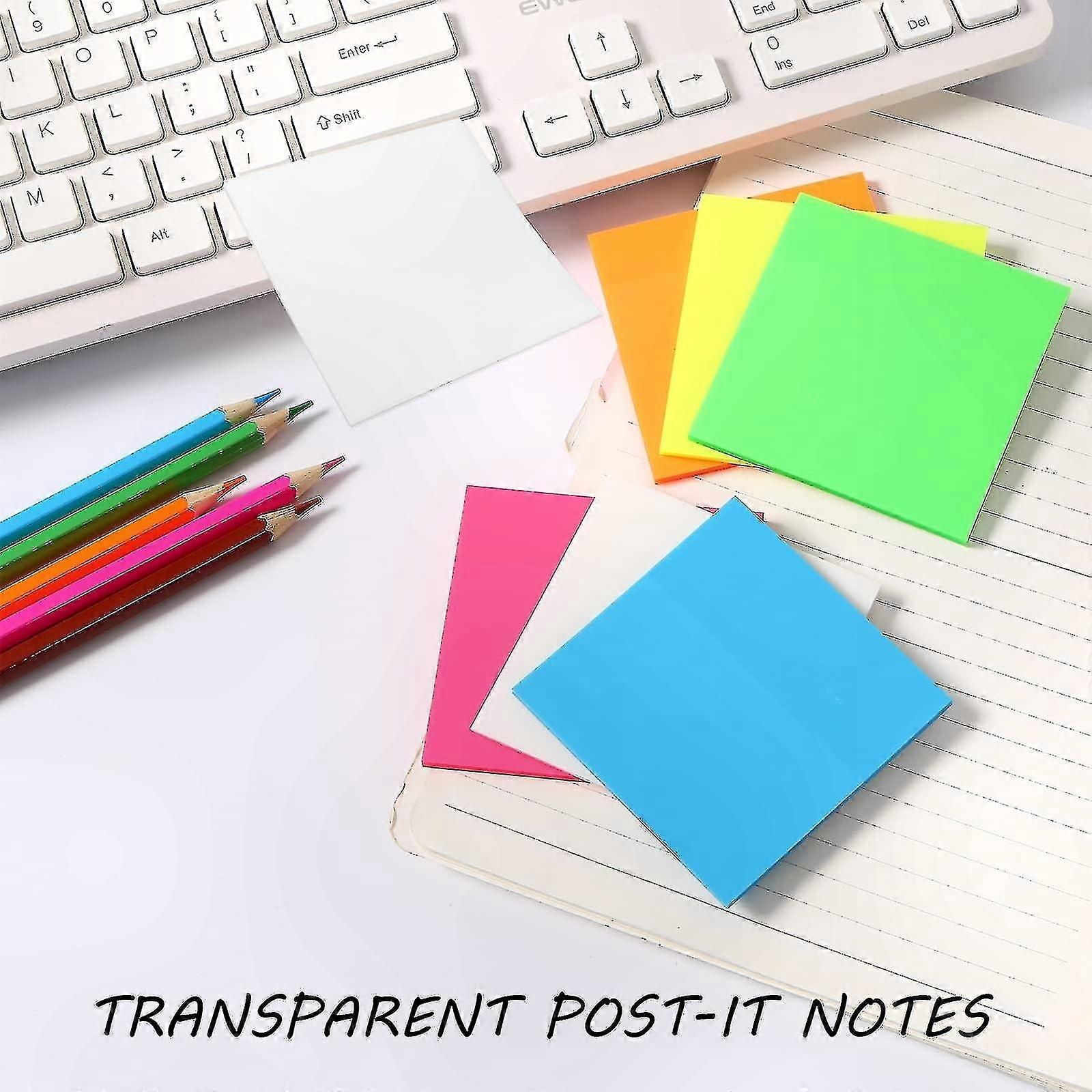 Adhesive Waterproof Note Pads, 6 Packs of 50 Sheets for Office and School