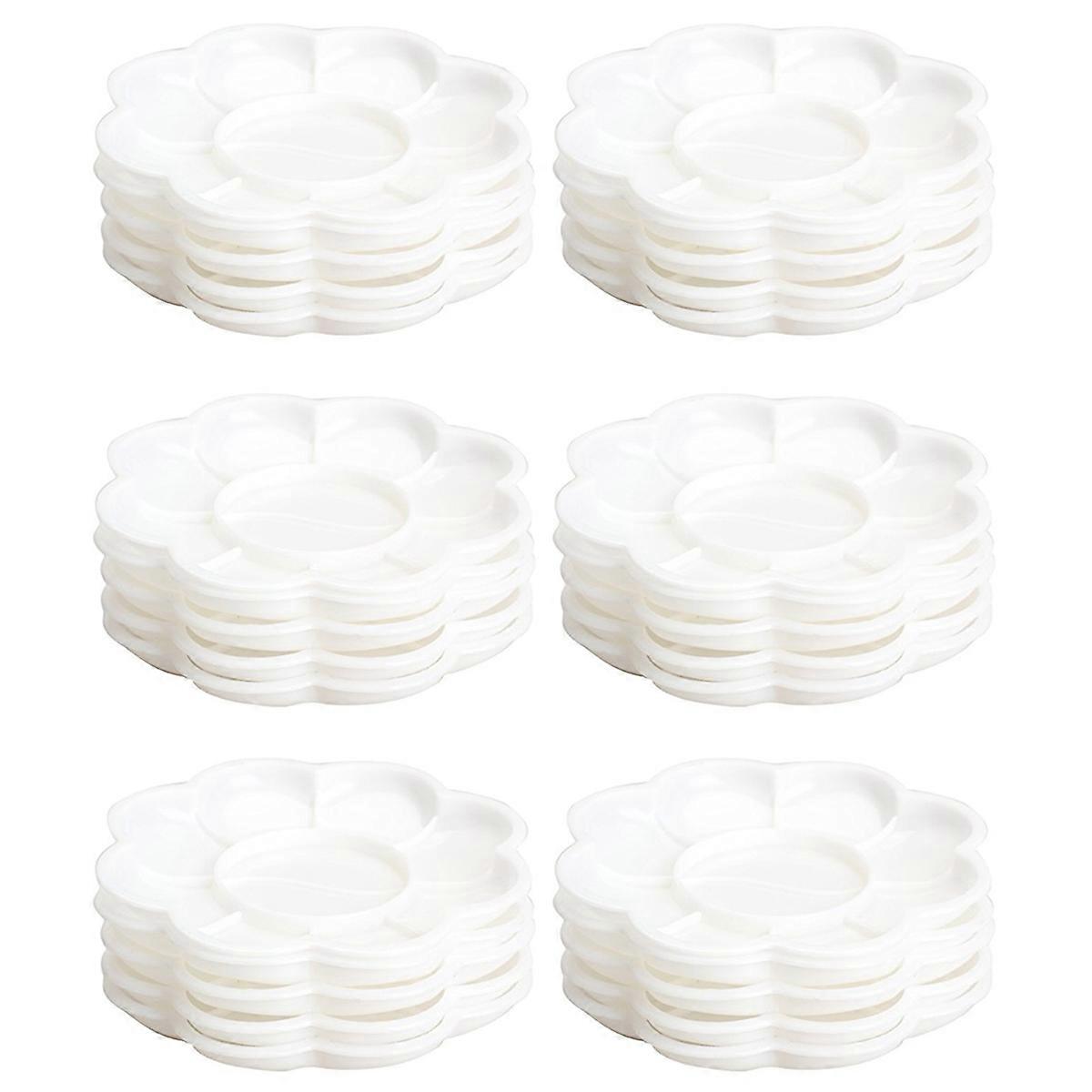 30Pcs Plastic Nail Art Paint Color Mixing Palette Plate Disk Essential Tool