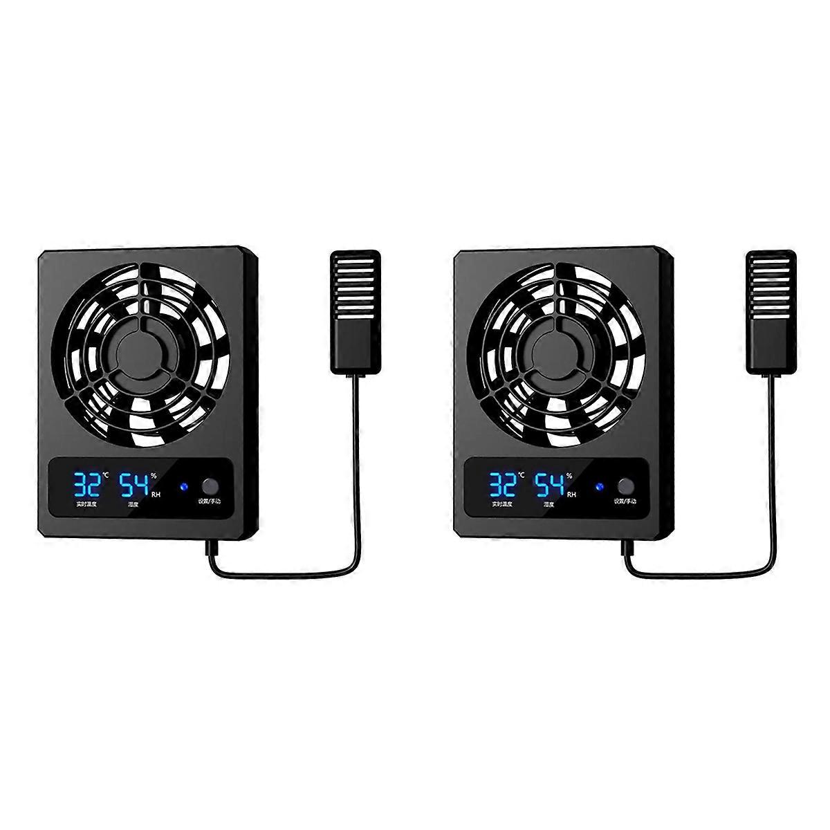 Smart Cooling Fan for Reptile Tank with LED Display(Degrees Celsius)