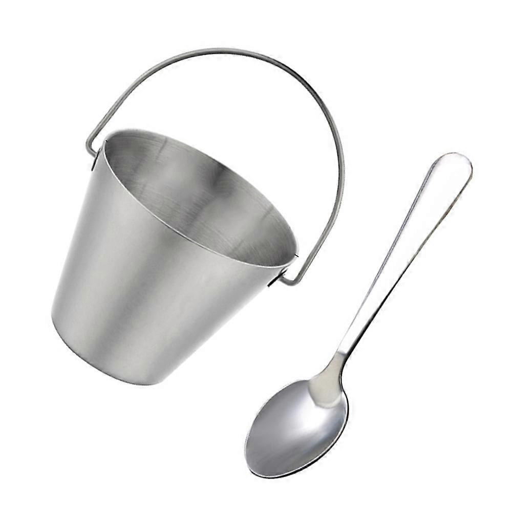Egg Storage Bucket Stainless Steel for Kitchen Use 1Set in Silver