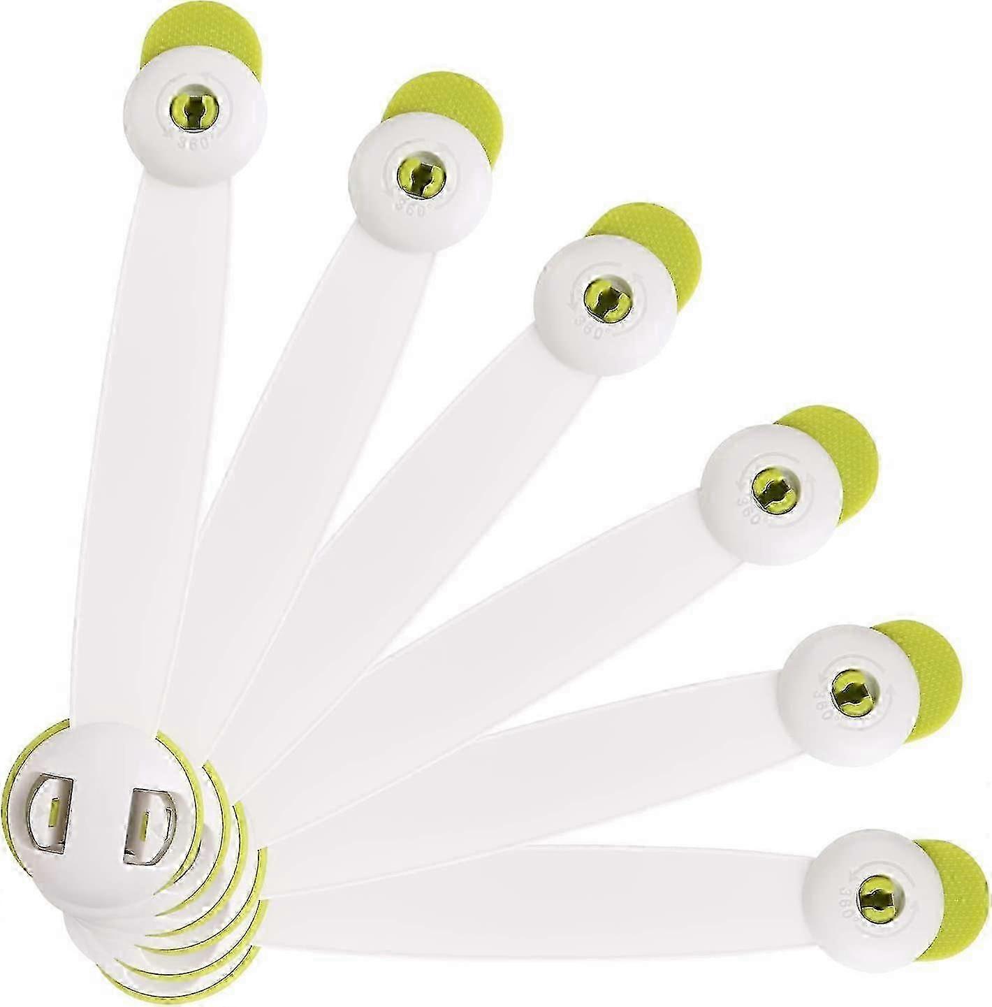 6 Pack of Childproof Cabinet Latches for Baby Safety - Drawer and Door Stops with Lock for Fridges Toilets and Cabinets (Green) 25-26