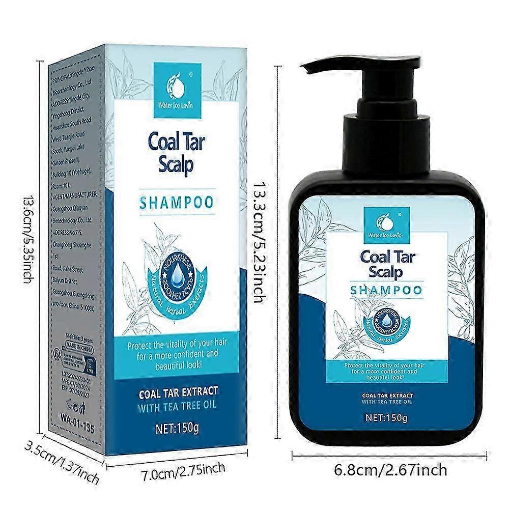 Coal Tar Scalp Shampoo Antidandruff Shampoo, Coal Tar Extract Scalp Relief Shampoo for Seborrheic Dermatitis, Soothes Itchy Scalp, Hydrates Hair, Dry