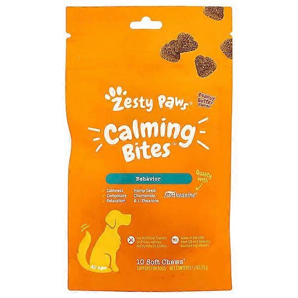 Zesty Paws, Calming BitesÃÂ¢ÃÂÃÂ¢, For Dogs, All Ages, Peanut Butter, 10 Soft Chews, 1.2 oz (35 g)