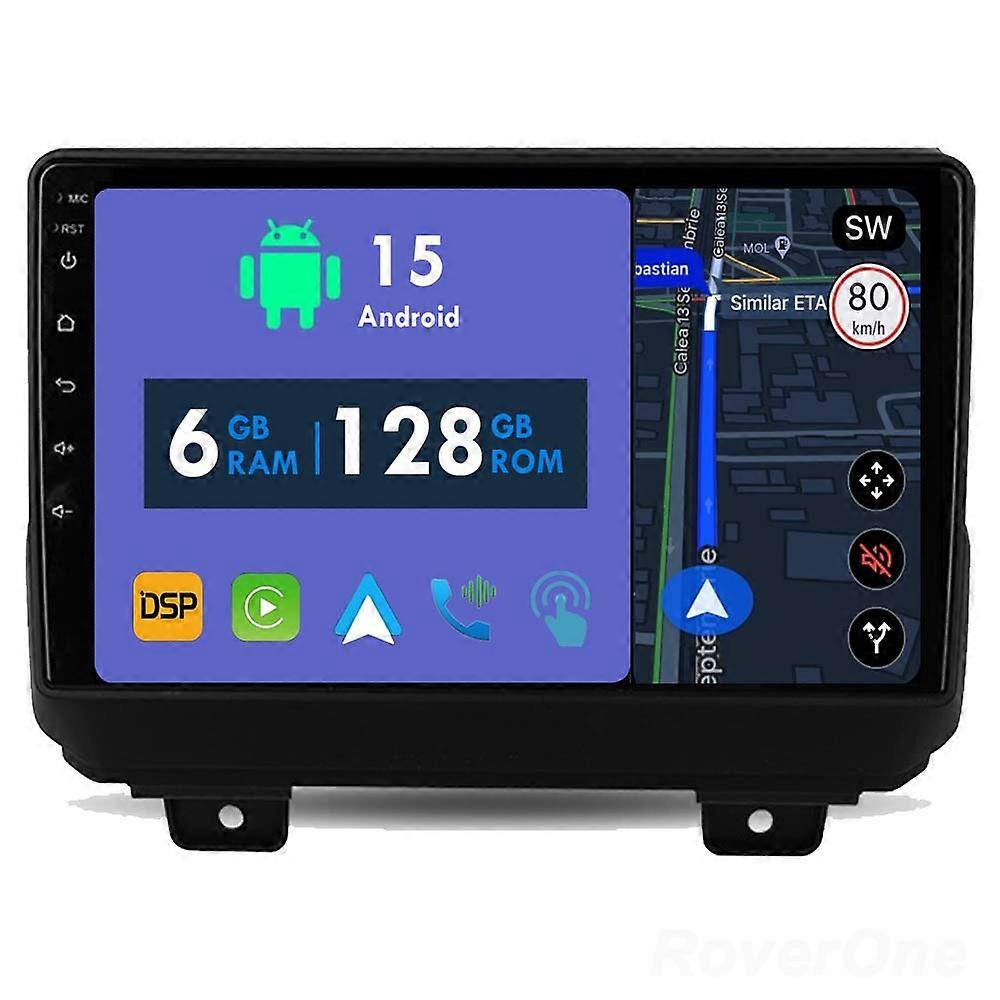 Car Radio 6G+128G CarPlay GPS Navigation Head Unit for Jeep Wrangler 4 JL 2018 - 2019 Android Auto Bluetooth Stereo Touch Screen