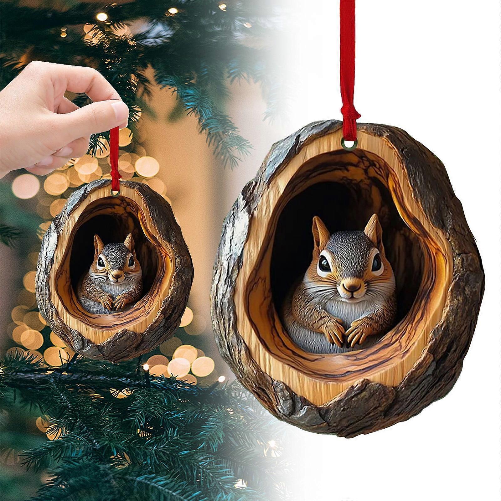Christmas Ornaments Squirrel Shatterproof, Compatible with Craft Decor, Annual Edition Clearance