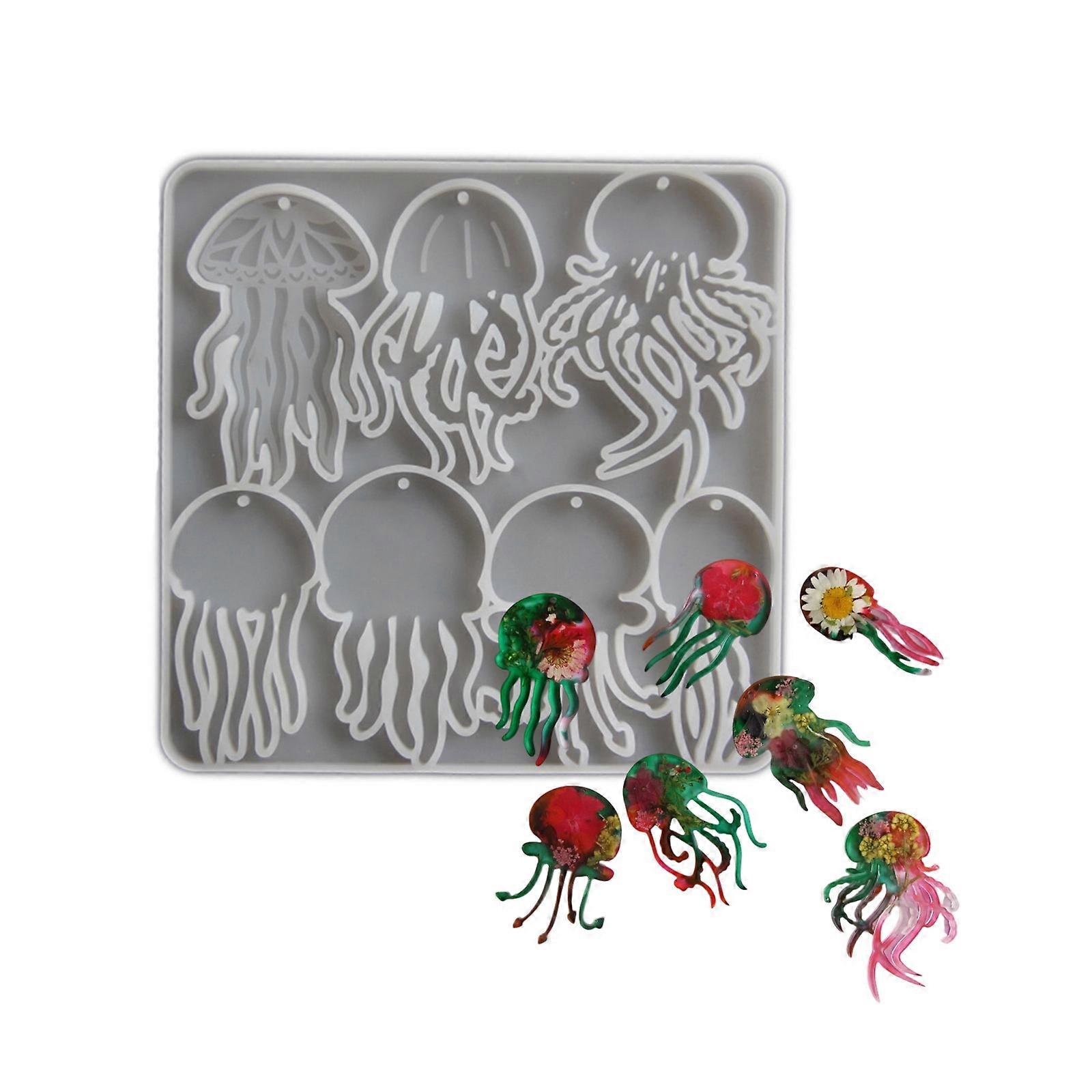 Reusable Jellyfish Shaped Jewelry Pendant Mold With Easy Release Design For Beginners And Professional Crafters Multicolor