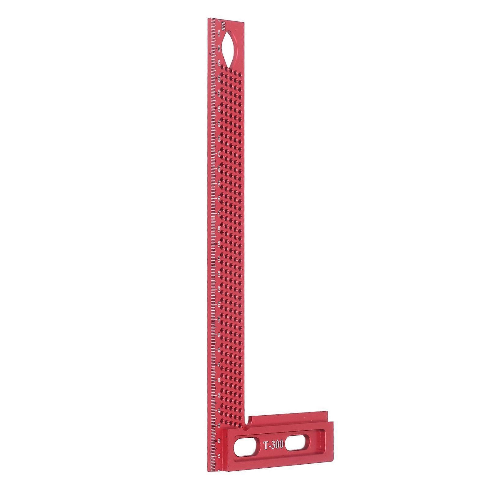 Carpenter Square Aluminum Alloy Lightweight Right Angle Hole L Ruler Framing Square Red