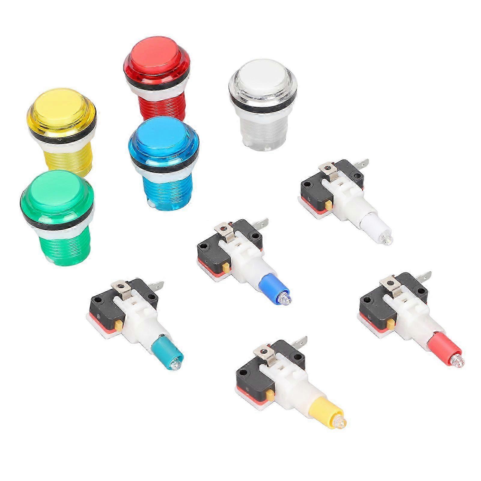 32mm Arcade Game Push Button 5 Colors LED Light Self Reset DIY Arcade Machine Button Switch for Gamepads
