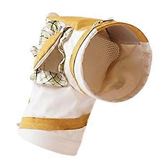 Mehrzweck-Kletterrohrunterstand für Hamster, Gleithörnchen und andere Kleintiere mit abnehmbaren Haken, belüftetem Hanfgewebe, Käfigzugang, gelb, Größe S