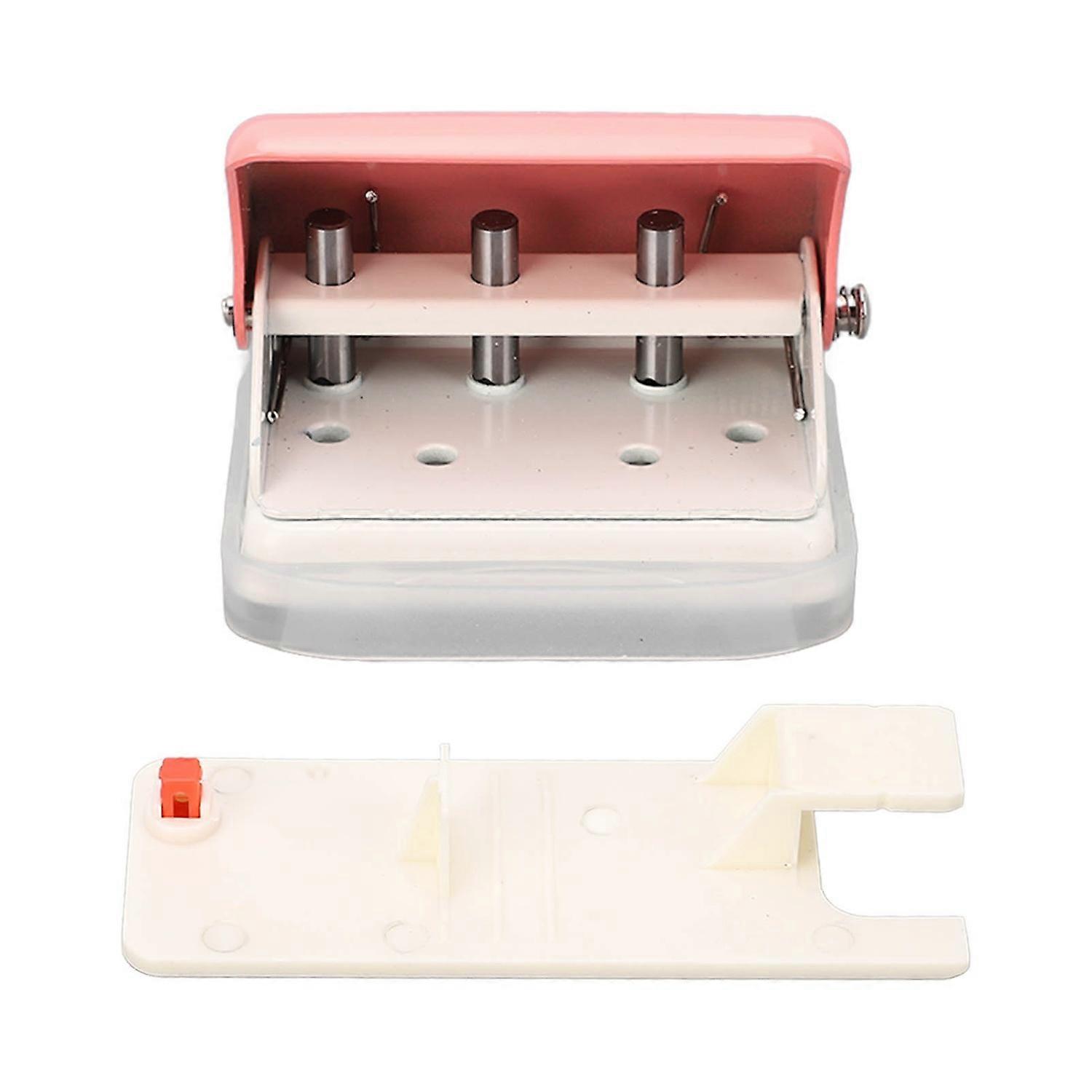 Hole Puncher Handheld Loose Leaf Paper Puncher Pink 3 Hole Punch with 5 Sheet Capacity