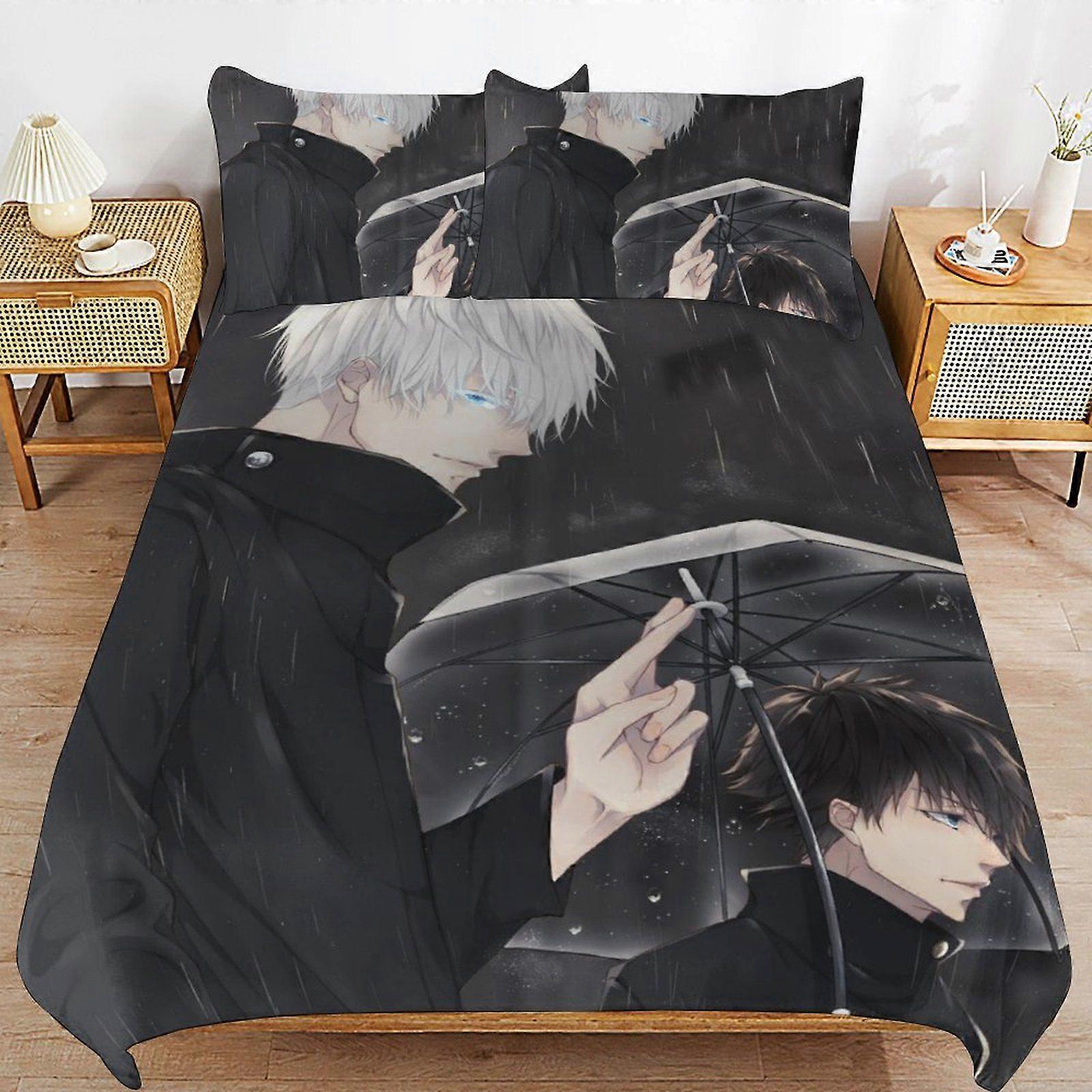 r651  Jujutsu Kaisen Wrinkle Free Sleep Upgrade Soft Zipper Closure Premium Duvet Cover Sets with High Thread Count s651
