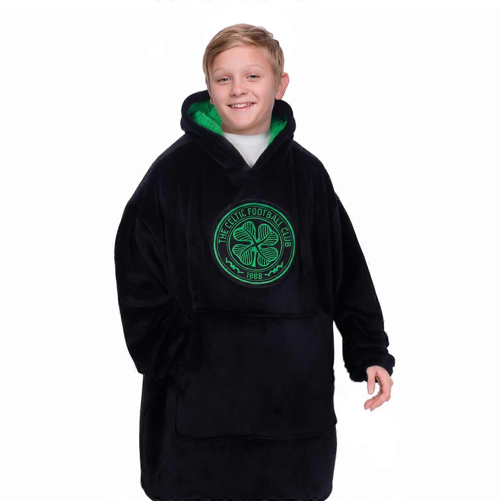 Celtic F.C. Kids Oversized Hoodie Blanket - Sherpa Fleece Lined Official Football Gift