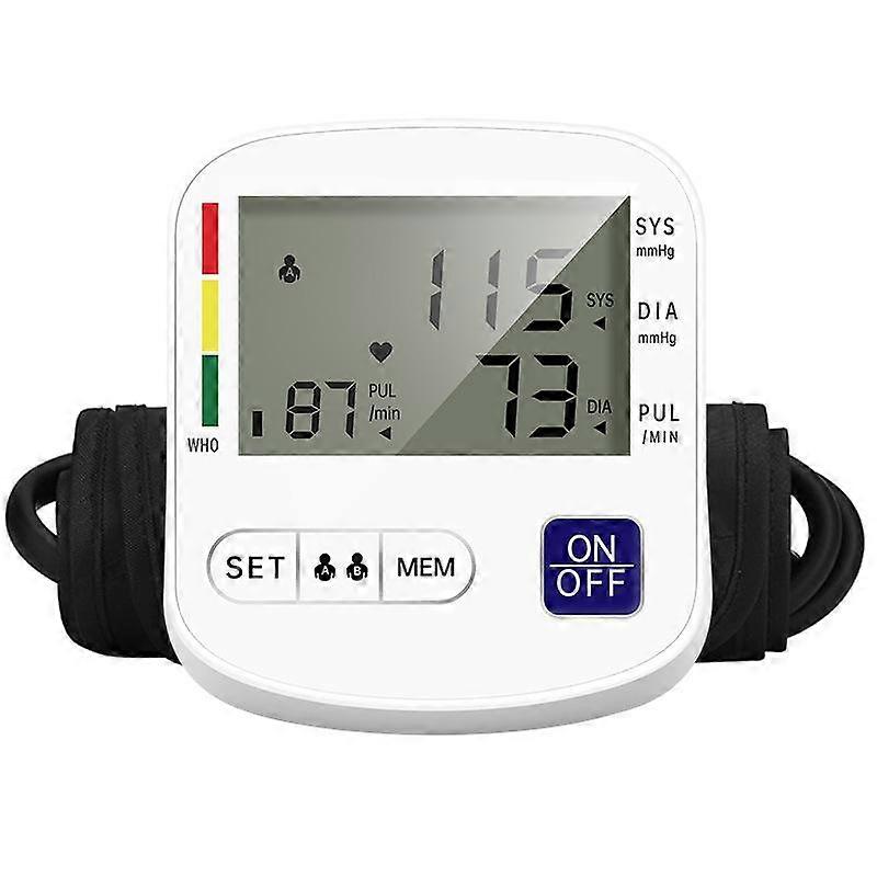 Upper Arm Blood Pressure Monitor Automatic BP Tonometer for Home Use with Large Display and Portable Cuff