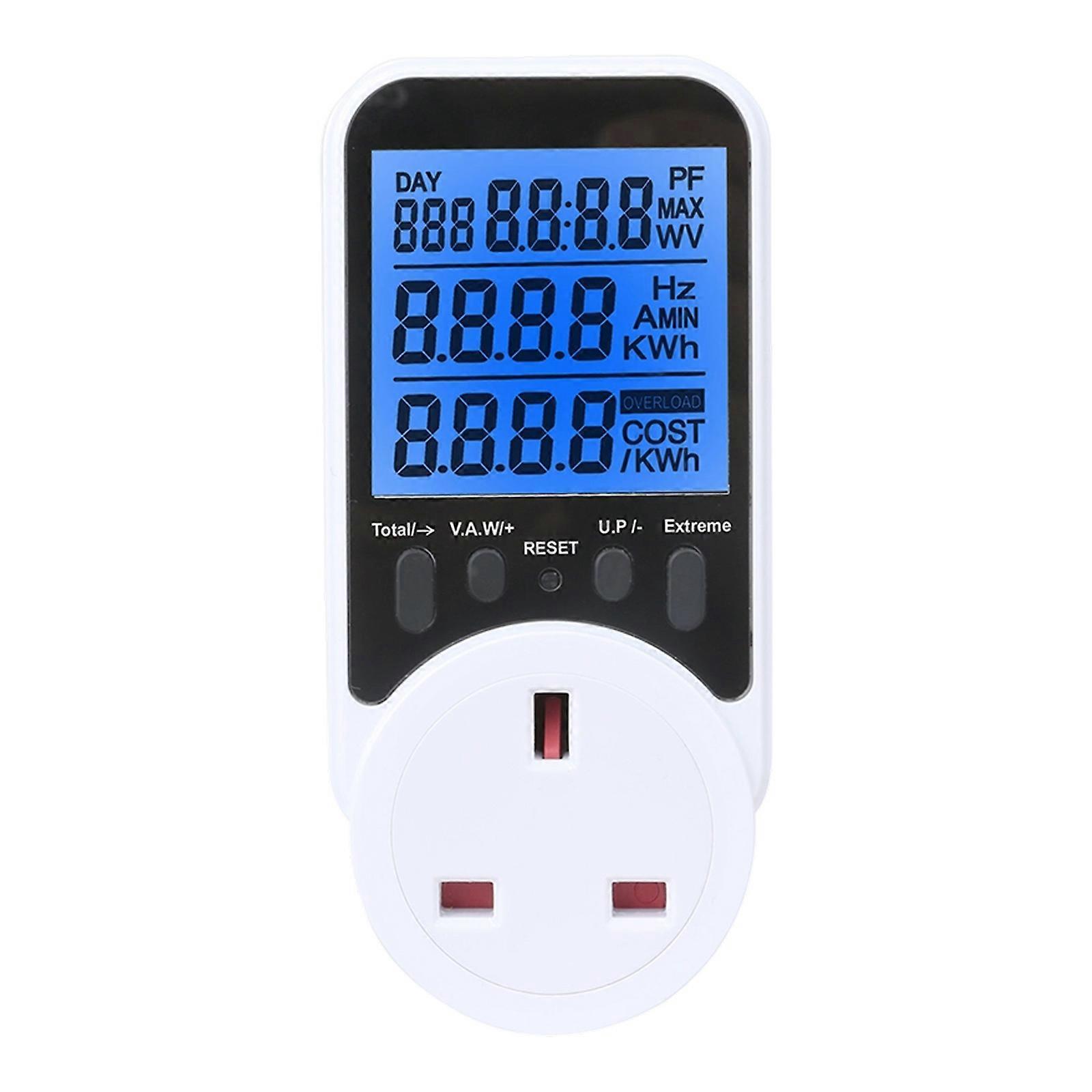 Professional Grade Power Monitoring Socket Electricity Current Detection Energy Cost Overloading Protective 3680W Multicolor