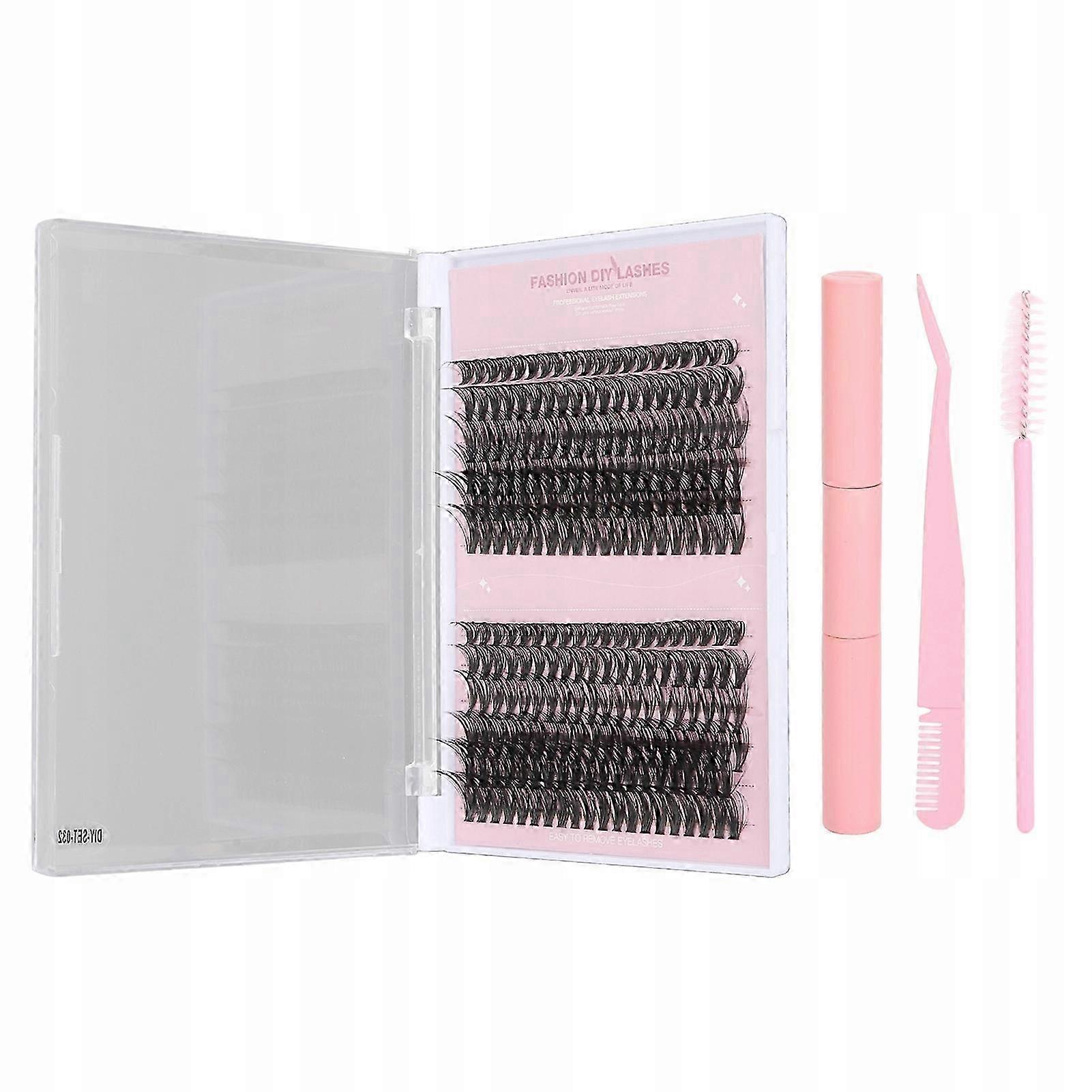 240 Pcs. D Curl Cluster Lashes In. Diy Eyelash Extension Kit